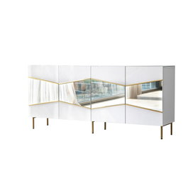 Hanah Home Consola Nice Blanco y Oro